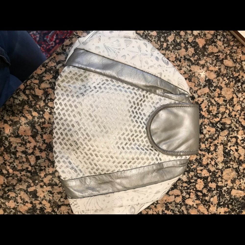 White and Silver Bag by Hala, Leather